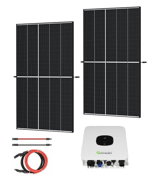 Balkonkraftwerk 830W/600W Set 2x400W PV-Module, 600W Wechselrichter